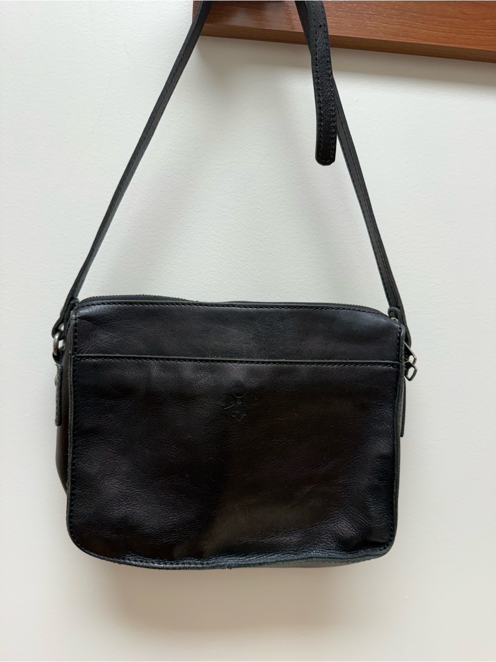 Patricia Nash Black Leather Crossbody Handbag Purse Nazaire Top Zip Crossbody